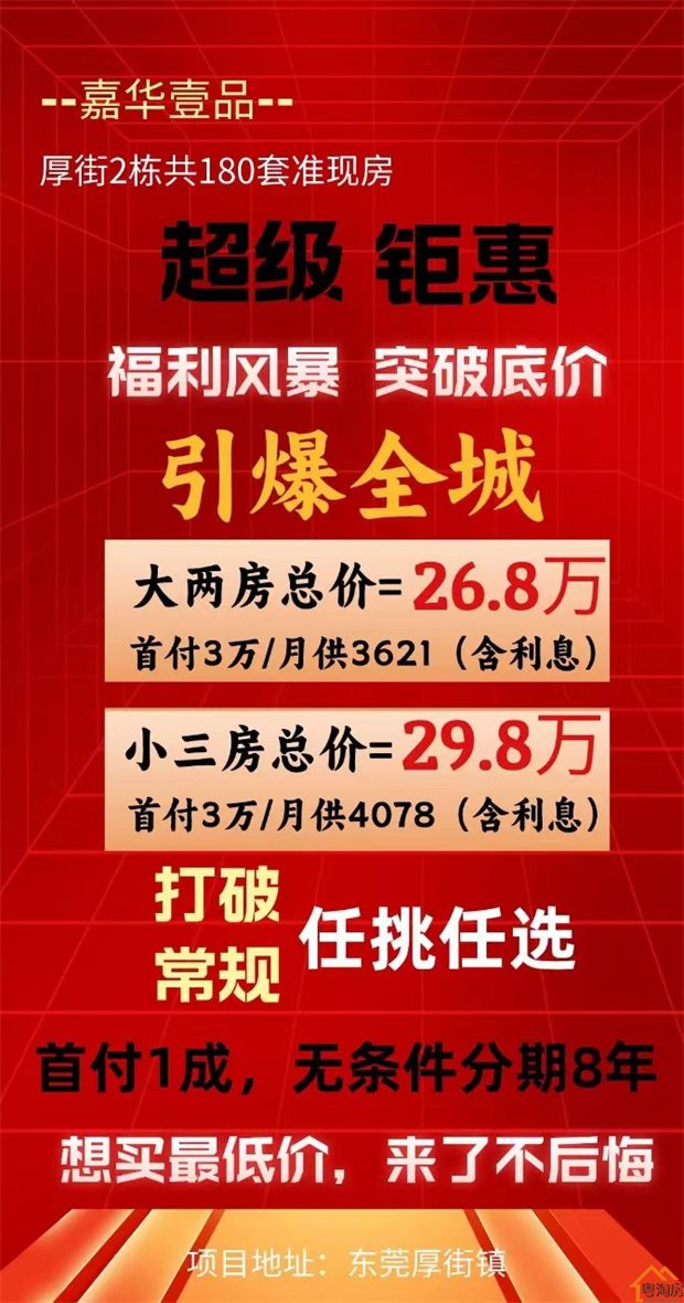 厚街最便宜小产权房《嘉华壹品》两房特价21.8万 首付1成分期8年(图2)